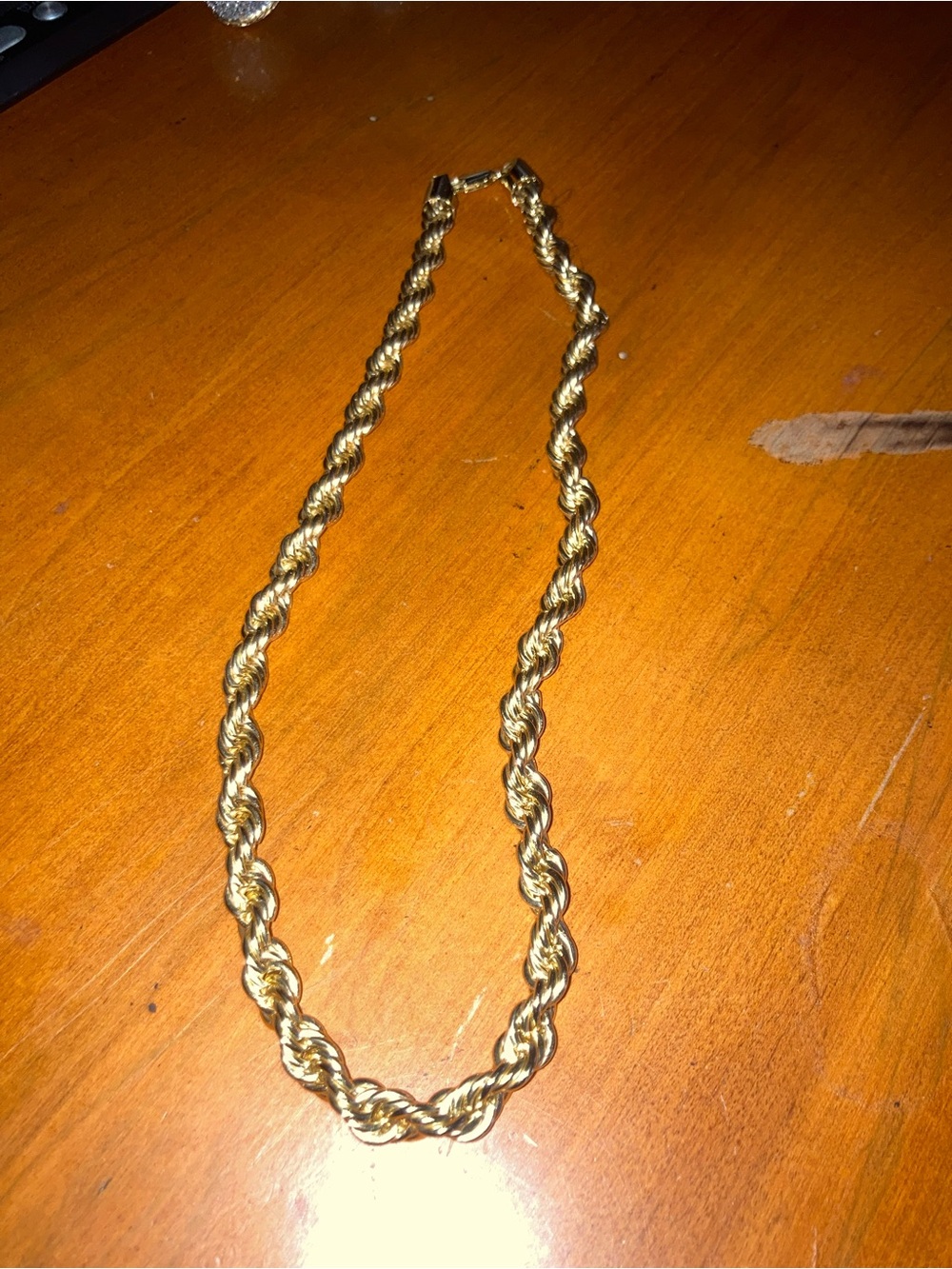 Men or Womens princess cut Gold filled Rope Chain Necklace Twisted Link